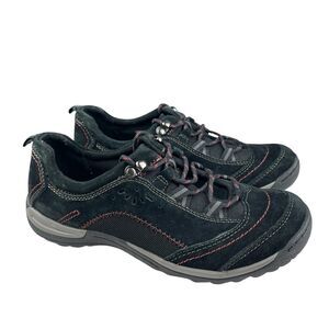 Earth Origins Kamryn Women’s Sneakers 8W Black Leather & Fabric Comfort Shoes